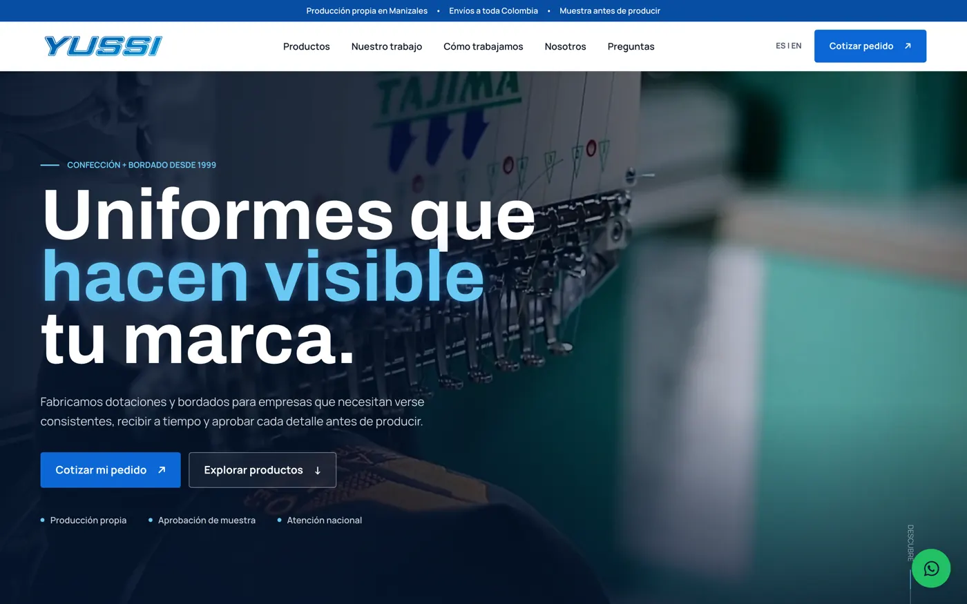 Sitio web de Bordados Yussi